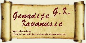 Genadije Kovanušić vizit kartica